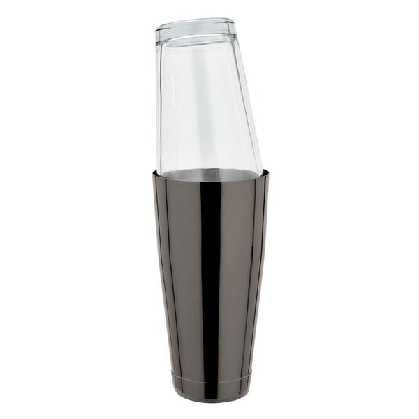 Boston Shaker, Edelstahl, GMB, Gunmetal black mit original amerikanischen Mixing Glas, 28oz