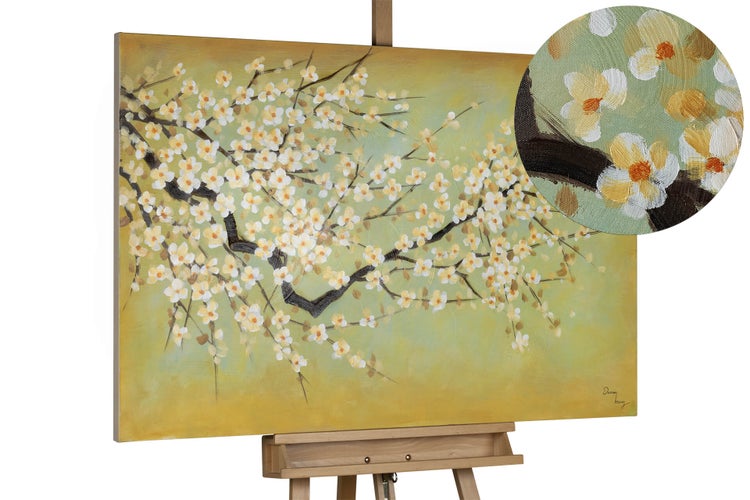 Handgemaltes Gemälde Acrylfarbe 120x80cm Grün
