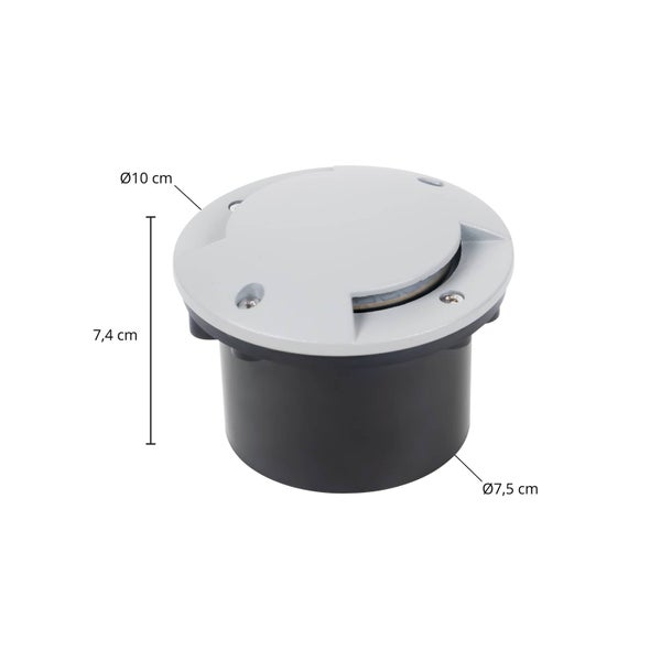 Lindby LED Bodeneinbauleuchte Nandita (Modern) in Alu aus Aluminium (1 flammig, ) - Außenleuchte für Garten Terasse Balkon & Haus