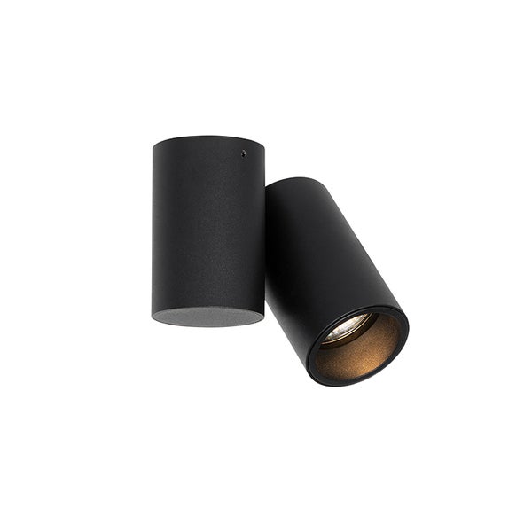 Zwei schwarze zylindrische Deckenstrahler