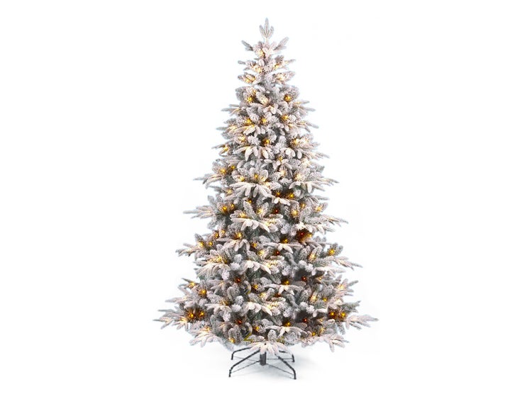 LAALU Weihnachtsbaum Kunstschnee DELUXE Tanne Anita 180 cm mit SMART LED LIGHTING mit Ständer