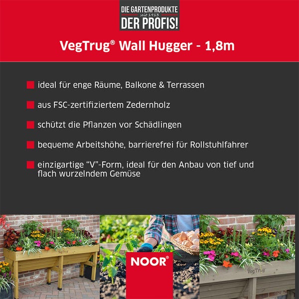 VegTrug® Wall Hugger - Grey Wash - 1,8 m (183x46x80 cm)