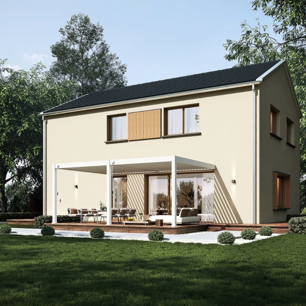 Weide Deluxe Plus Aluminium Pavillon 4 x 6 M Weiß Wandpergola