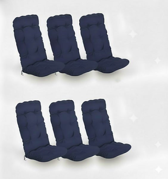 Set aus sechs Hochlehnerauflagen für Gartenstühle