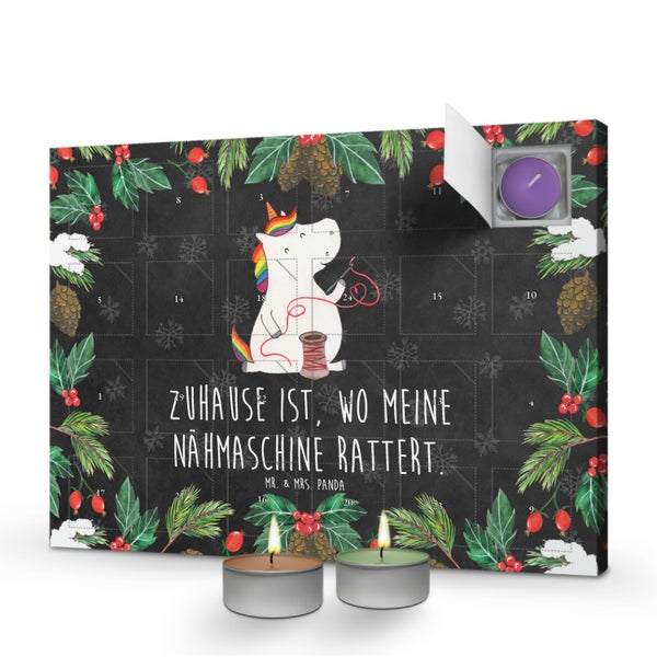 Mr. & Mrs. Panda Duftkerzen Adventskalender Einhorn Näherin - Schwarz