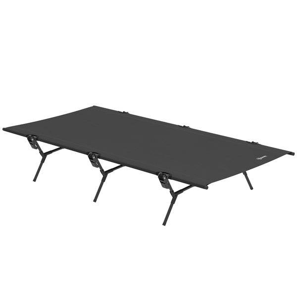 Outsunny Feldbett faltbar Campingbett mit Tragetasche 200 x 100 x 36 cm Gästebett bis 120 kg Extra Breit Campingliege für Erwachsene Klappbett für Indoor, Outdoor, Garten Camping Reisen Schwarz