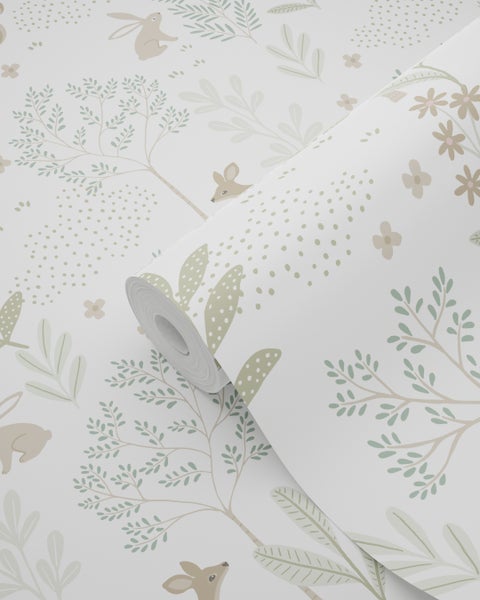 Tapetenrolle mit Tiermotiv und Pflanzenmuster
