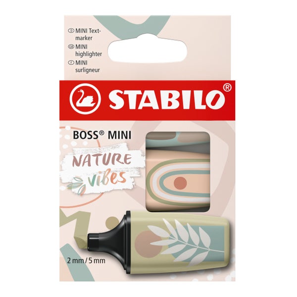 STABILO Textmarker BOSS MINI Naturevibes, 3er Set, grünerde, schlammgrün, beige