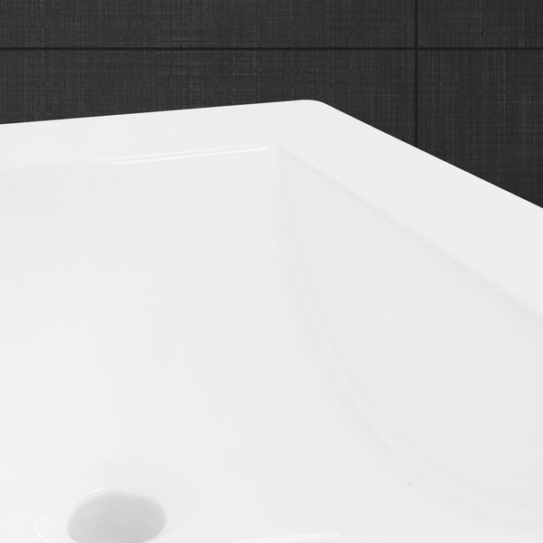 ML-Design Waschbecken aus Keramik Weiß 52,5x21x45 cm Eckig, Einbauwaschbecken mit Hahnloch und Überlauf, Aufsatzwaschbecken Einbauwaschtisch Waschschale Waschplatz Handwaschbecken, für das Badezimmer