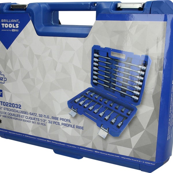 Brilliant Tools Steckschlüsselsatz, 32-teilig, mit Ribe Profil