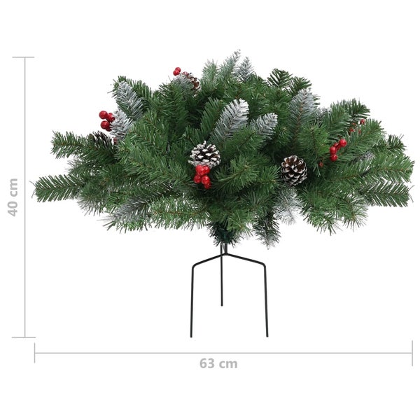 Weihnachtsbaumschmuck mit Tannenzapfen und roten Beeren, Größe 63x40 Zentimeter