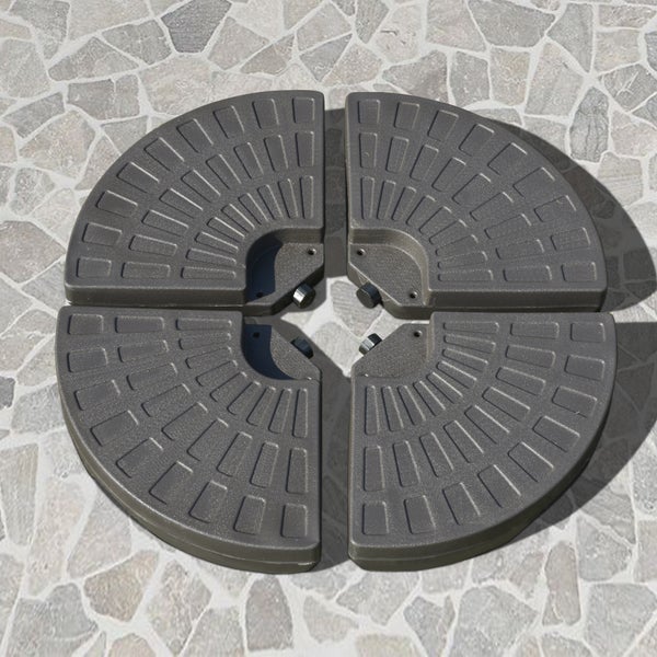 Outsunny  4-tlg. Schirmständer, mit 17 kg Wasser oder 25 kg Sand befüllbar, 100 x 100 x 10,5 cm, HDPE, Kaffee