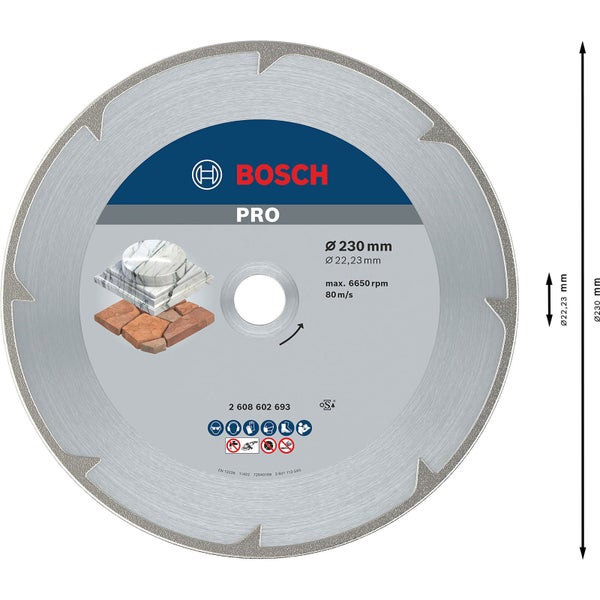 Bosch PRO Marble Diamanttrennscheibe 230 x 22,23 mm - 2608602693