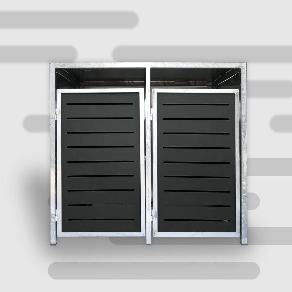 PREMIUM Zink 2er Mülltonnenbox 240 Liter