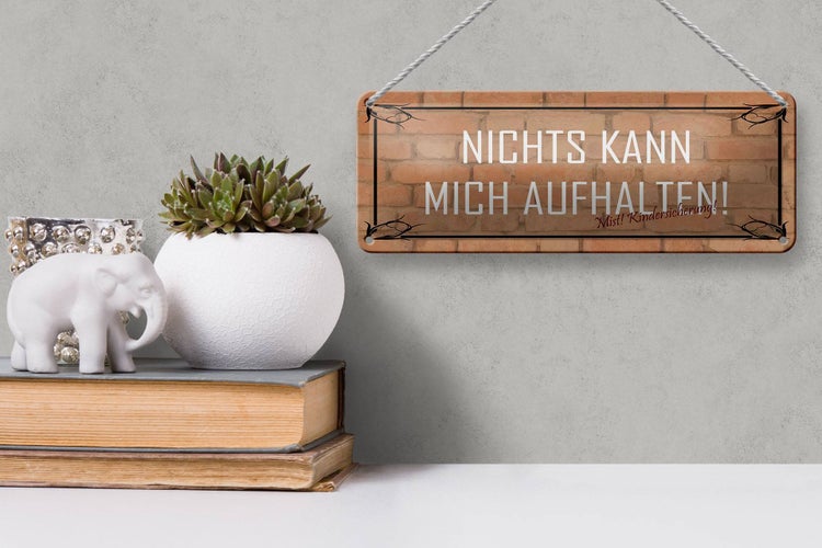 Blechschild Spruch 27x10cm nichts kann mich aufhalten Dekoration