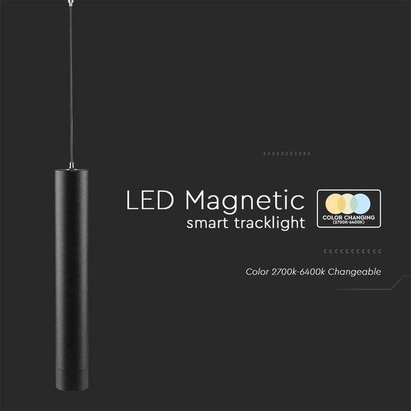 V-TAC VT-908D - Smart Magnetic Tracklights - Pendel - Schwarz - IP20 - 8W - 700 Lumen - 3IN1