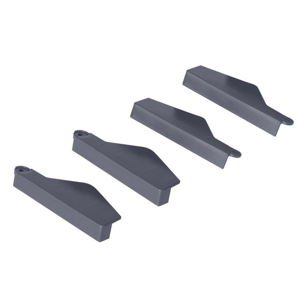 Vier graue Gerätehalter