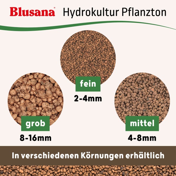 Blusana Blähton 10l Pflanzsubstrat für Hydrokultur Ton-Granulat Körnung 8-16 mm Drainagematerial & Bodenauflockerung