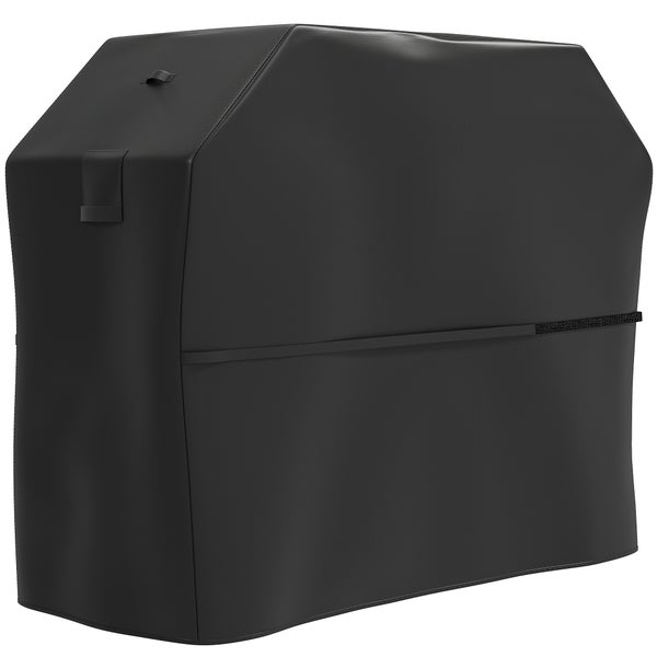 Outsunny Grillabdeckung BBQ Abdeckung Wetterfest Gasgrill Abdeckhaube mit Klettverschlüssen, 600D Oxford, Schwarz, 147 x 61 x 122cm
