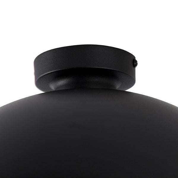 Schwarze Deckenleuchte aus Metall, Detailansicht