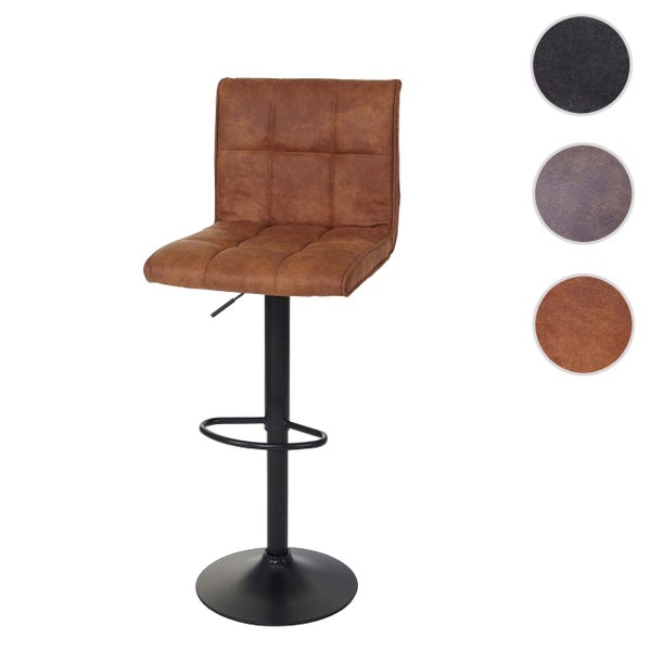 Barhocker mit schwarzem Gestell und Bezug