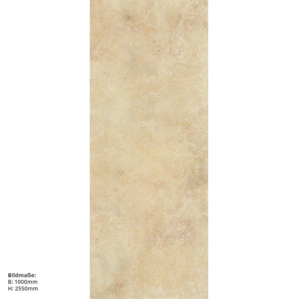Kalkstein, 100x255cm, fugenlose Wandpaneele aus Alu-Verbund 3mm, Duschrückwand