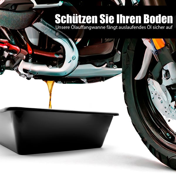 BigDean Ölauffangbehälter 60x40x12 cm aus robustem Kunststoff – Auffanghilfe für Ölwechsel – Made in Germany