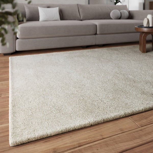 Teppich Hellgrau Creme Hochflor Pisa Homie Living 70x140 cm