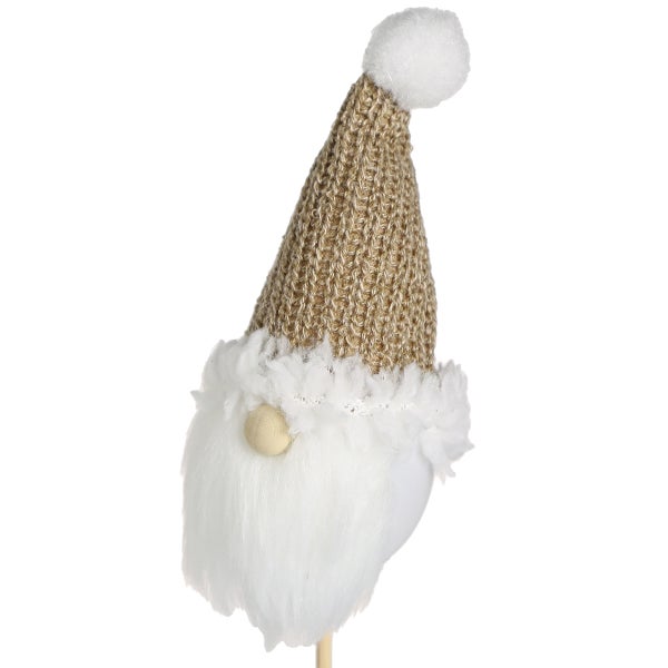 Dekofigur Gartenzwerg mit Strickmütze und Bart