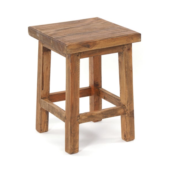 Hocker Massiv 48  Mahagoni Holz naturfarben