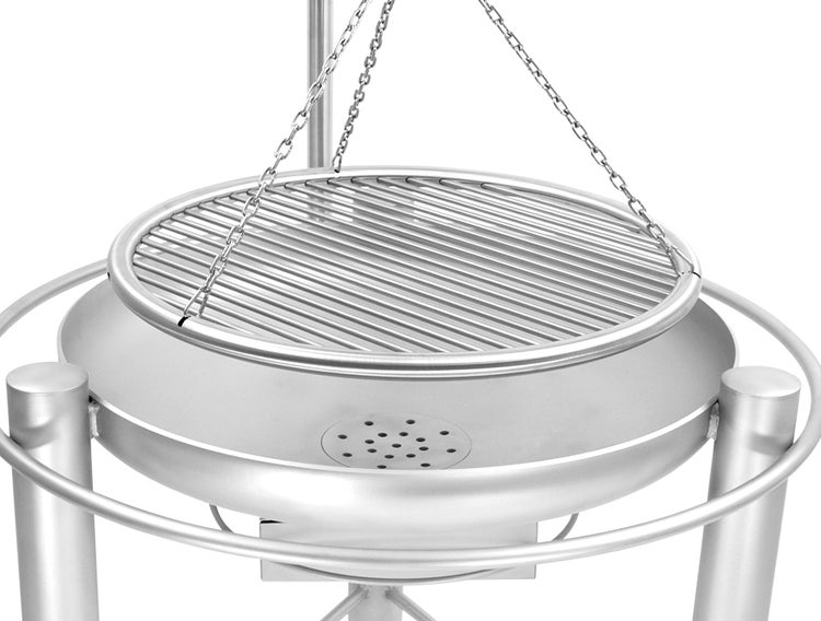 Libatherm Edelstahl-Schwenkgrill 70 cm Grillgalgen und Feuerschale mit Ascheschublade