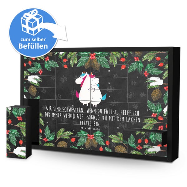 Mr. & Mrs. Panda Befüllbarer Adventskalender Einhörner Umarmen - Schwarz