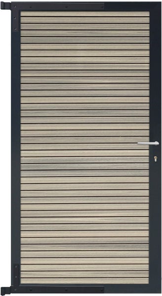 GartenLand Steckzauntor Shadowline ca. 90 x 175 cm WPC Amethystgrau Aluminium Anthrazit