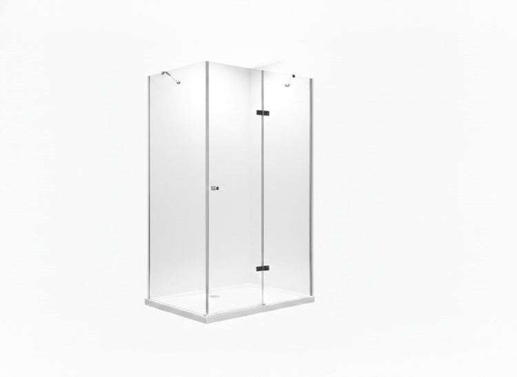 Eckdusche mit transparenter Glaswand