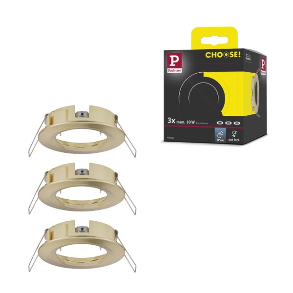 Set aus drei Einbaustrahler Gehäusen ohne Leuchtmittel zur Deckenmontage
