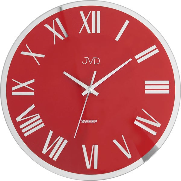 JVD NS22006.2 Wanduhr rot in Metall