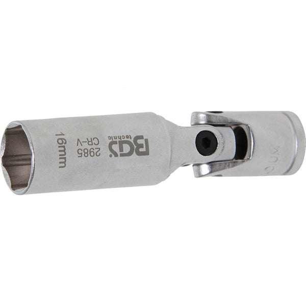 BGS Glühkerzen-Gelenk-Einsatz Sechskant Antrieb Innenvierkant 10 mm (3/8) SW 16 mm - 2985