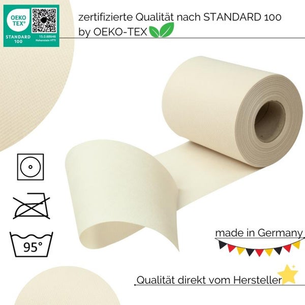 Sensalux Kombi-Set 1 Tischdeckenrolle 1m x 25m weiß + Tischläufer 15cm creme