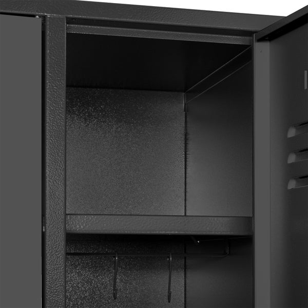 PROREGAL Garderobenschrank Ermine mit 2 Türen | HxBxT 178x60x50cm | Anthrazitgrau | Spind, Aufbewahrungsspind, Arbeitsschrank