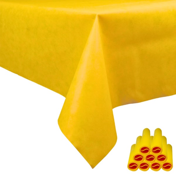 Sensalux Tischdecke, abwaschbar, Vorteilspack, 10 Stück, 1,18m x 2,5m, Gelb