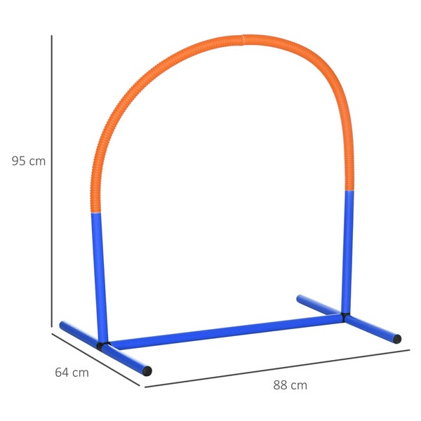 PawHut Hund Agility Set, 88L x 64B x 95H cm, PE, ABS, Blau+Orange