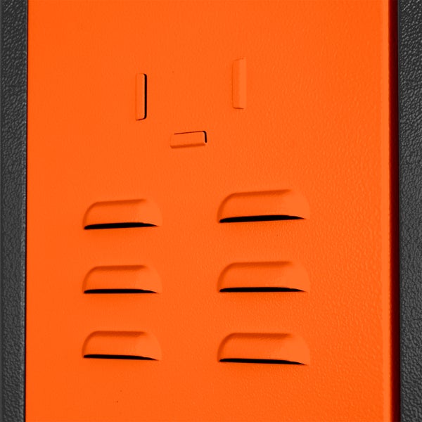 PROREGAL Garderobenschrank Ermine mit 3 Türen | HxBxT 178x89x50cm | Anthrazitgrau/Orange | Spind, Aufbewahrungsspind, Arbeitsschrank
