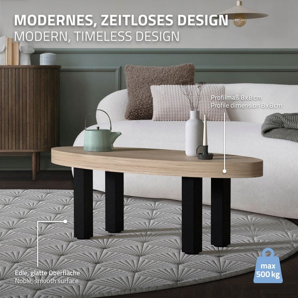 ML-Design 4er Set Tischbeine I-Design 42 cm, Schwarz glänzend, aus pulverbeschichtetem Stahl, eckig, Profil 8x8 cm, Höhenverstellbare Möbelfüße 1-4 cm, Möbelbeine für Couchtische, Bänke, TV-Möbel