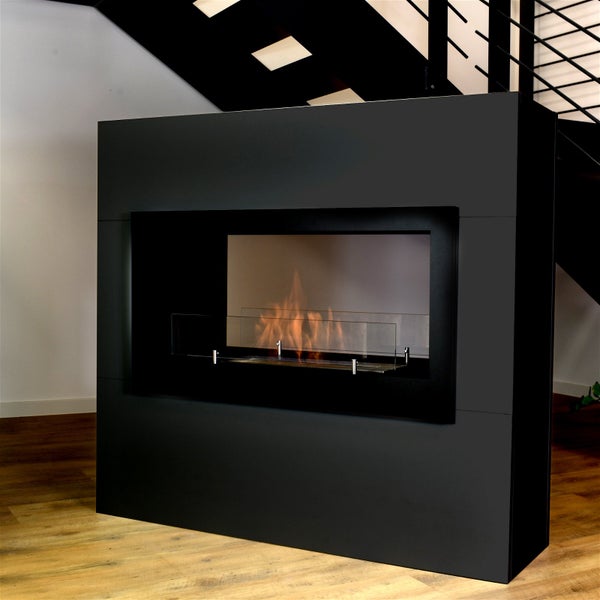 GLOW FIRE Ethanol Kamin 'Ulstein' | Ethanolofen in Schwarz mit 3 Std. Brenndauer und 2 KW Heizleistung | BxHxT: 110x100x30 cm