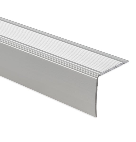 FLOORDIREKT Stufenkantenprofil Integral - Eckig und Vorgebohrt - Silber - 3 x 2 x 134 cm