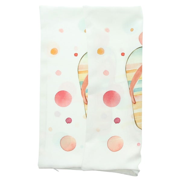 Armlehnenkissen für Gartenmöbel mit Flip-Flop-Motiv und Punkten im Aquarell-Stil