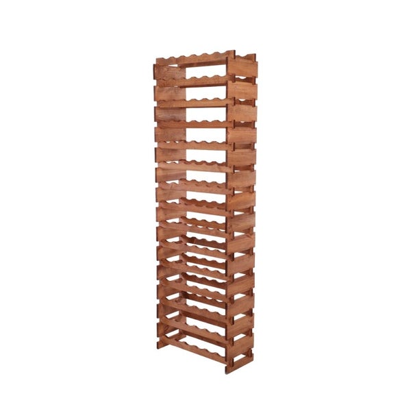 Weinregal VINOTECA FLEX PRO HxBxT 205x65x28cm 90 Flaschen auf 15 Ebenen Massives Kiefernholz Braun geölt