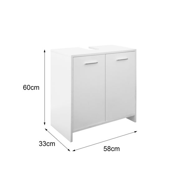 ML-Design Badmöbel-Set 5-teilig Badezimmermöbel Set Badmöbel Komplettset Spiegelschrank Waschtisch mit Unterschrank Hochschrank Badezimmerschrank Wäscheschrank, Stil Modern, Weiß, Holz, viel Stauraum