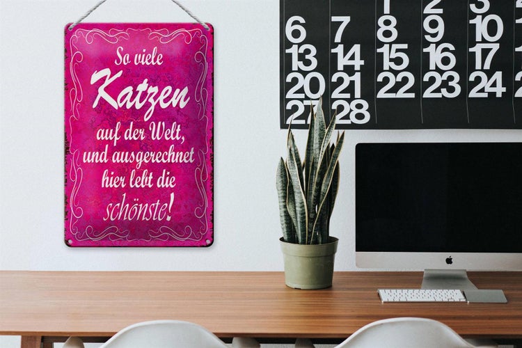 Blechschild Spruch 20x30cm so viele Katzen auf der Welt