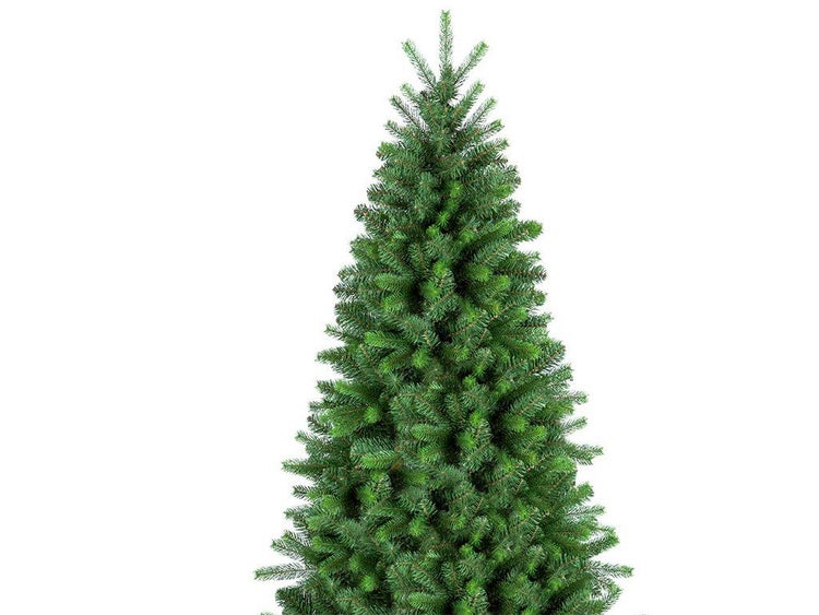 Künstlicher Weihnachtsbaum mit dichten Nadeln in natürlicher Optik für eine festliche Weihnachtsdekoration.